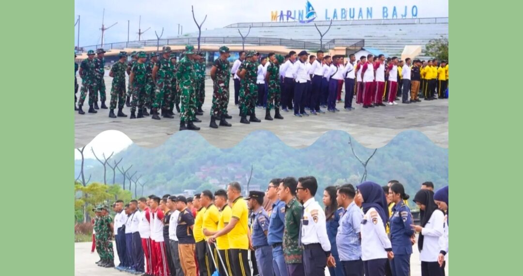 Kodim 1630/Mabar dan Instansi Maritim Bersih-Bersih Dermaga Marina Labuan Bajo