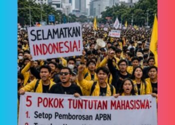 Ribuan Mahasiswa Teriak di HI: Stop Boros APBN! Turunkan Harga Beras & BBM Sekarang !