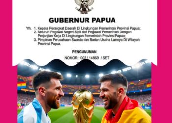 RESMI: Papua Libur Sehari! Gubernur Izinkan Warga Nonton Final Piala Dunia 2026 Spanyol vs Argentina