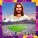 JESUS KRISTUS MENONTON PERTANDINGAN SEPAKBOLA SEMI FINAL PIALA DUNIA 2026 ANTARA INGGERIS vs ARGENTINA