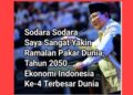 “RAMALAN TIDAK CUKUP: Prabowo Bicara Ekonomi Ke-4 Dunia, Rudi Sinaba Tanya Road Map-nya Mana?”