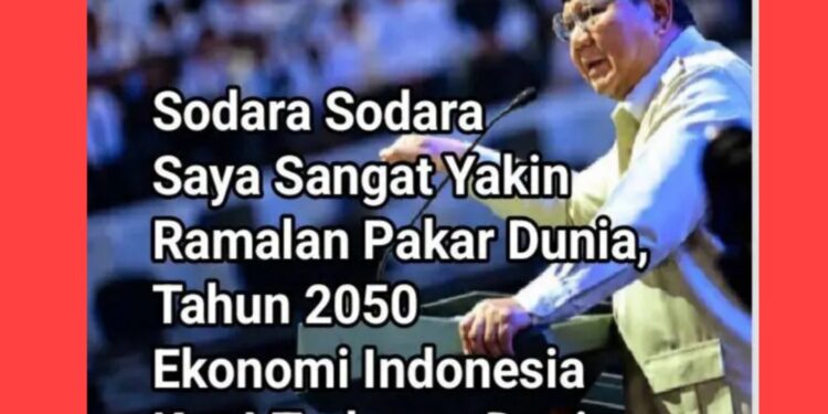 “RAMALAN TIDAK CUKUP: Prabowo Bicara Ekonomi Ke-4 Dunia, Rudi Sinaba Tanya Road Map-nya Mana?”