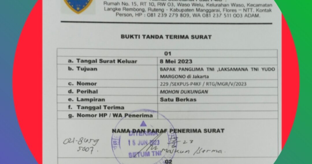 Demi Keselamatan Anggota, P4KF Lapor Resmi ke Panglima TNI Laksamana Yudo Margono – Minta Perlindungan dan Dukungan Kajian Strategis TNI Untuk Provinsi Kepulauan Flores