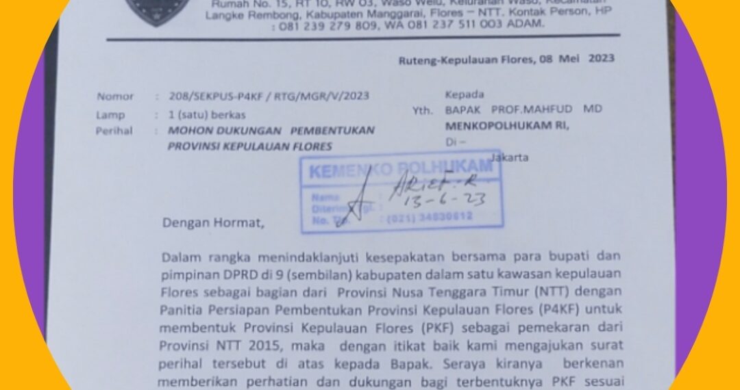BREAKING: DOBRAK ISTANA NEGARA JAKARTA, P4KF Sambangi Kantor Menkopolhukam di Istana Negara Mohon Dukungan Provinsi Kepulauan Flores – Dokumen Resmi Diterima 13 Juni 2023