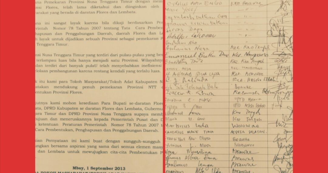 RESTU LELUHUR DARI MBAY! 30 Tokoh Adat Se-Kabupaten Nagekeo Teken Surat Darah Dukung Provinsi Flores: NTT Terlampau Luas, Rentang Kendali Tidak Efisien !