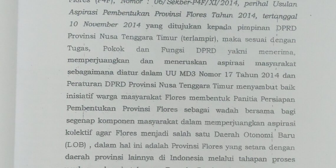 SAH! KETUA DPRD NTT 2014 ANWAR PUA GENO RESTUI FLORES JADI PROVINSI BARU!