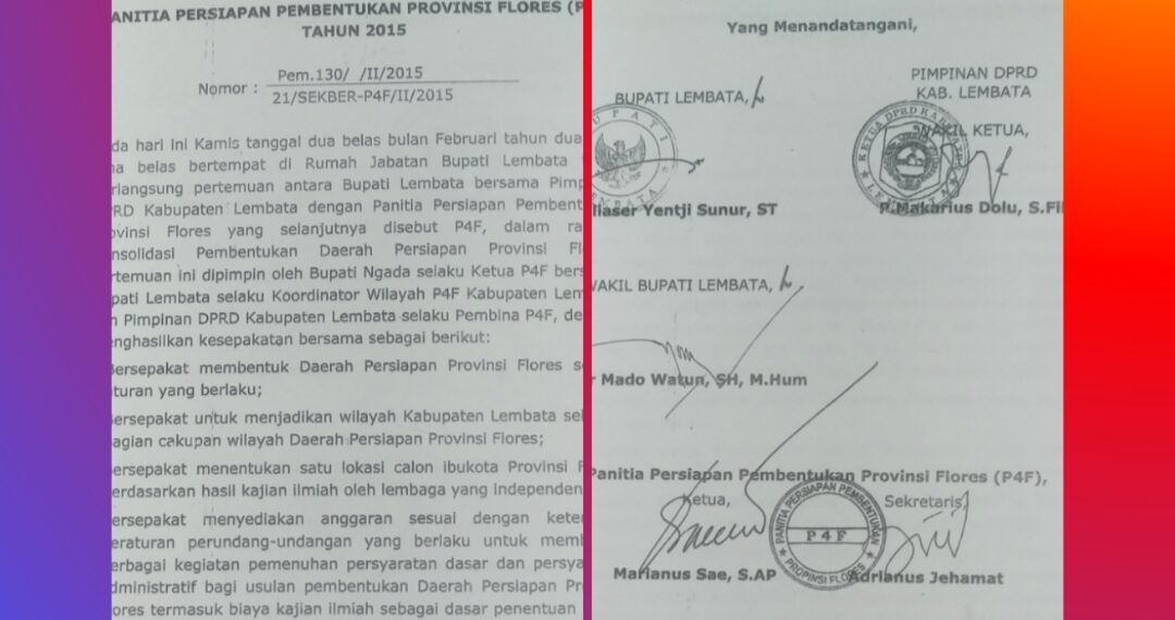DOKUMEN 2015 TERBUKA! LEMBATA SEPAKAT DUKUNG PROVINSI FLORES, IBUKOTA DISERAHKAN PADA KAJIAN ILMIAH INDEPENDEN