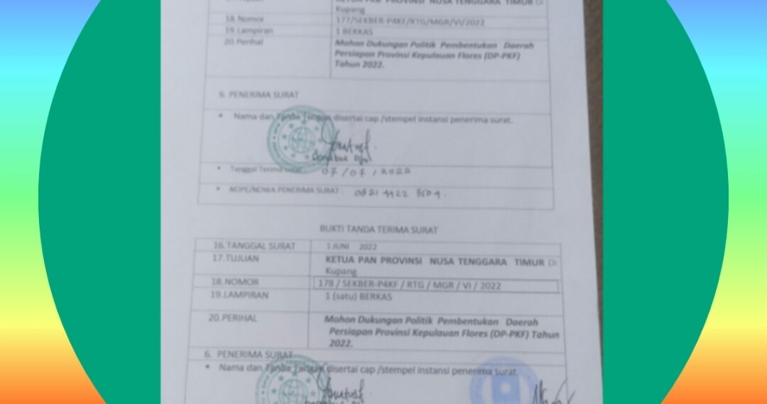 TAK HANYA GERINDRA & NASDEM, P4KF JUGA KANTONGI BUKTI TERIMA PKB & PAN NTT: SURAT 1 JUNI 2022 DITERIMA 7 JULI 2022 UNTUK NTT MEKAR MENUJU PKF!