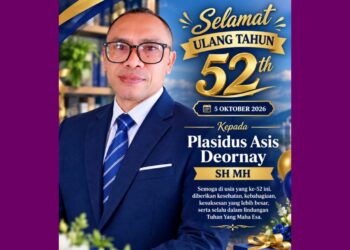 SELAMAT ULANG TAHUN KE-52 UNTUK PLASIDUS ASIS DEORNAY, SH., MH! LAHIR DI HARI SAKTI TNI 5 OKTOBER – S2 HUKUM TUNTAS, MIMPI ADVOKAT BESAR MAKIN NYATA!