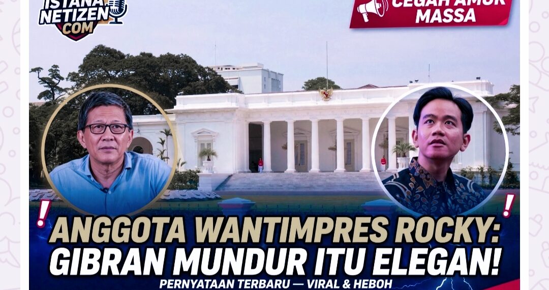 Anggota Wantimpres Rocky: Gibran Mundur Itu Elegan!