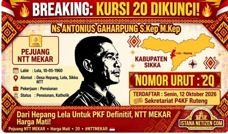 DARI HEPANG LELA MAUMERE: Ns. ANTONIUS GAHARPUNG AMANKAN KURSI 20 PEJUANG NTT MEKAR!