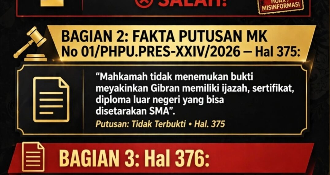 MK TIDAK PERNAH SAHKAN IJAZAH GIBRAN! EDl DANGGUR: EUFORIA PENDUKUNG GIBRAN BERLEBIHAN DAN SESAT!