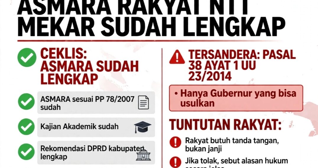 KUNCI DI GUBERNUR: ASMARA RAKYAT NTT MEKAR SUDAH LENGKAP, TINGGAL TANDA TANGAN!