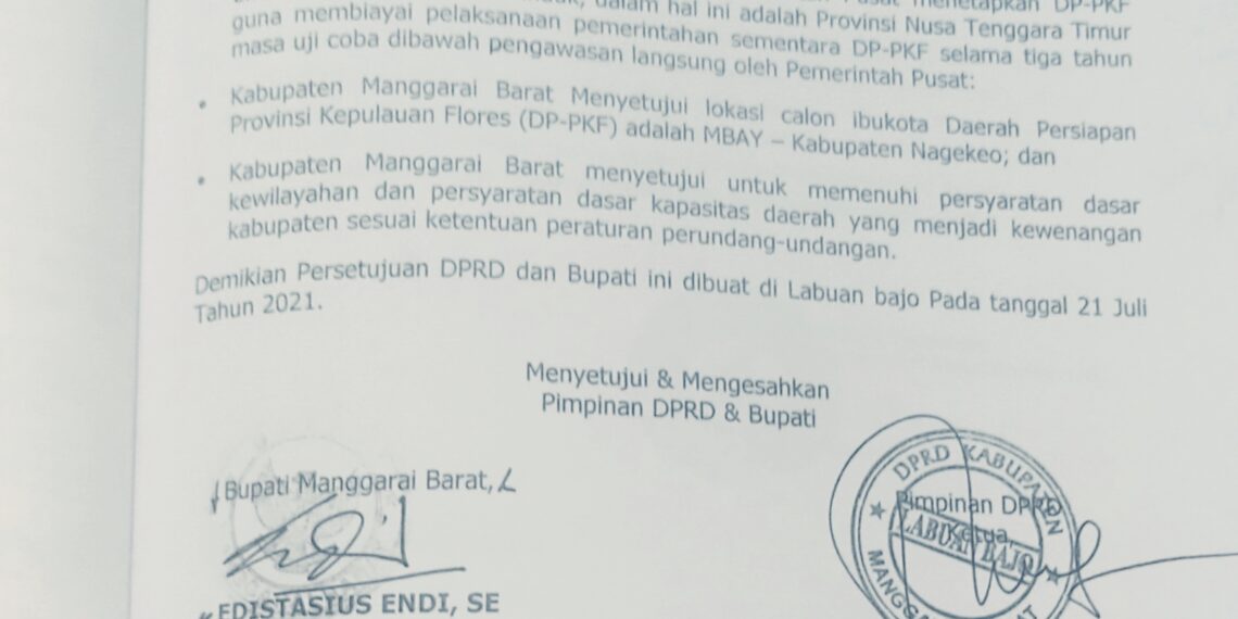 SAH DUA KABUPATEN! MABAR & NAGEKEO SIAP BIAYAI PROVINSI FLORES 3 TAHUN