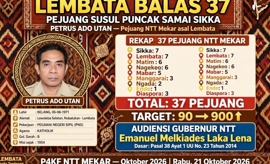 LEMBATA BALAS! Petrus Utan Kunci Kursi 37
