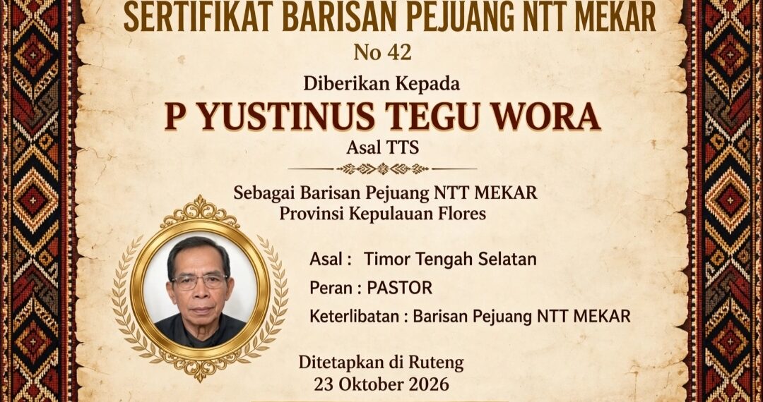 PATER YUSTINUS DUKUNG PEMEKARAN NTT MENUJU TERBENTUKNYA PKF