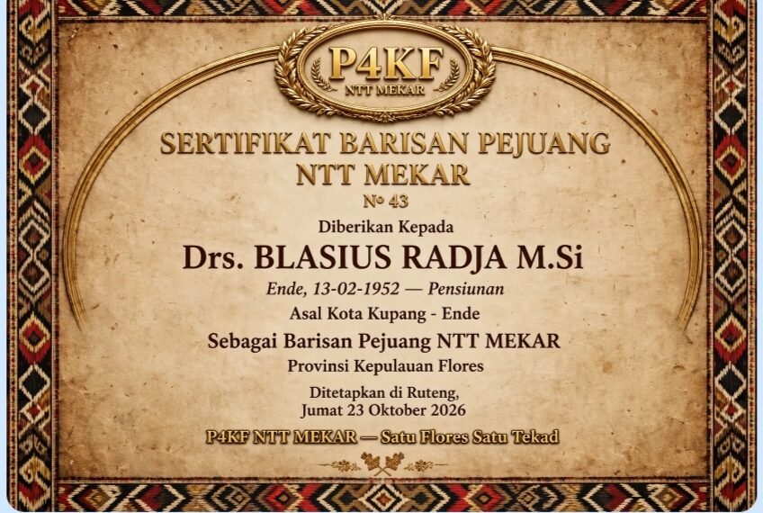 DUKUNG NTT MEKAR! PENSIUNAN ASAL ENDE DARI KUPANG KIRIM KTP – GABUNG PEJUANG PKF JADI No.43