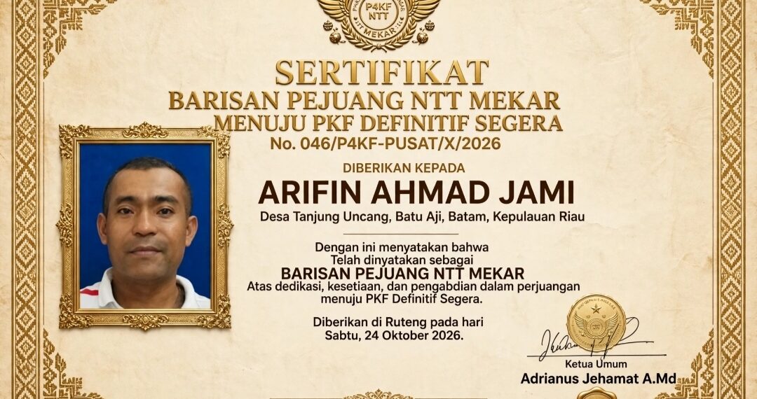 DARI BATAM UNTUK FLORES! ARIFIN AHMAD JAMI – PEJUANG KE-46 DARI KEPULAUAN RIAU GABUNG P4KF!