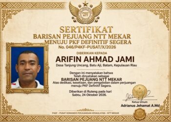 DARI BATAM UNTUK FLORES! ARIFIN AHMAD JAMI – PEJUANG KE-46 DARI KEPULAUAN RIAU GABUNG P4KF!