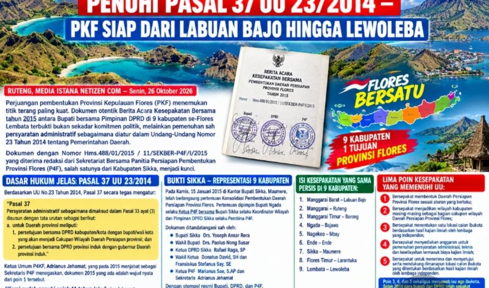 SAH! DOKUMEN 2015 TERBONGKAR – 9 BUPATI & 9 DPRD SE-FLORES LEMBATA PENUHI PASAL 37 UU 23/2014 – PKF SIAP DARI LABUAN BAJO HINGGA LEWOLEBA