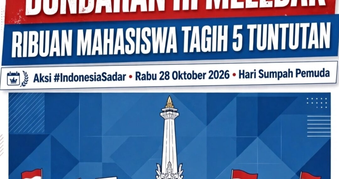 BUNDARAN HI MELEDAK! RIBUAN MAHASISWA TAGIH 5 TUNTUTAN KE PRABOWO-GIBRAN!