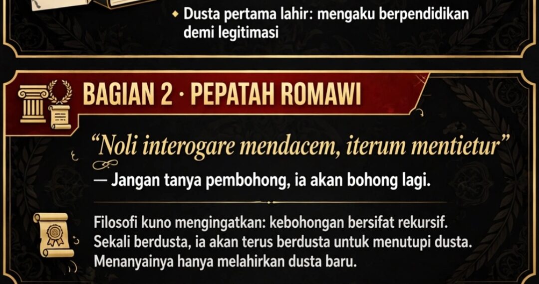 FILOSOFI IJAZAH PALSU: DIAM ADALAH KEJUJURAN PERTAMA SETELAH DUSTA! – EDl DANGGUR